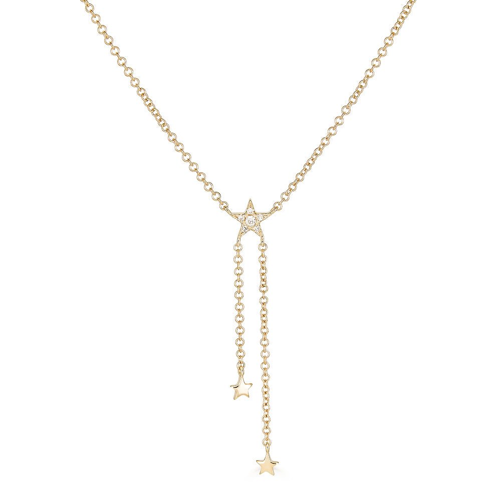 14K Diamond Star Dangle Necklace - Nolita