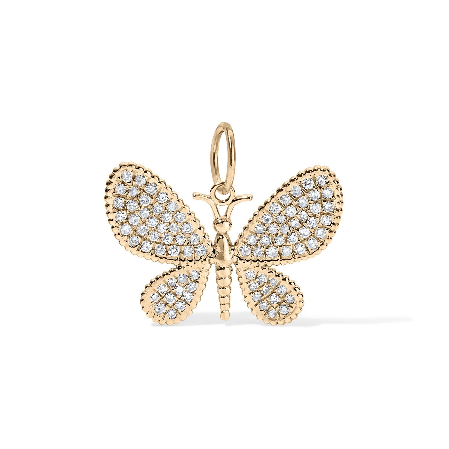 14K Dotted Diamond Butterfly Charm - Nolita