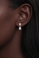 14K Double Pear Lab Diamond Drop Earring - Nolita