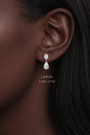 14K Double Pear Lab Diamond Drop Earring - Nolita