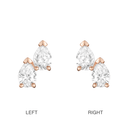 14K Double Pear Lab Diamond Stud Earrings - Nolita