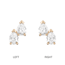 14K Double Pear Lab Diamond Stud Earrings - Nolita