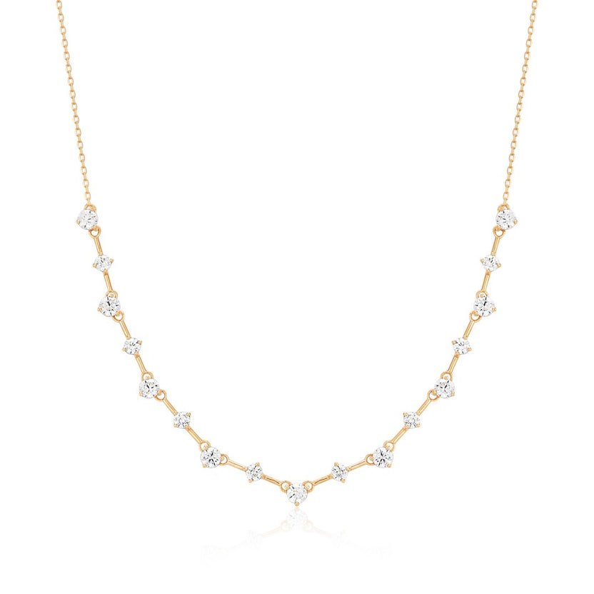 14K Élan Graduated Lab Diamond Station Necklace - Nolita