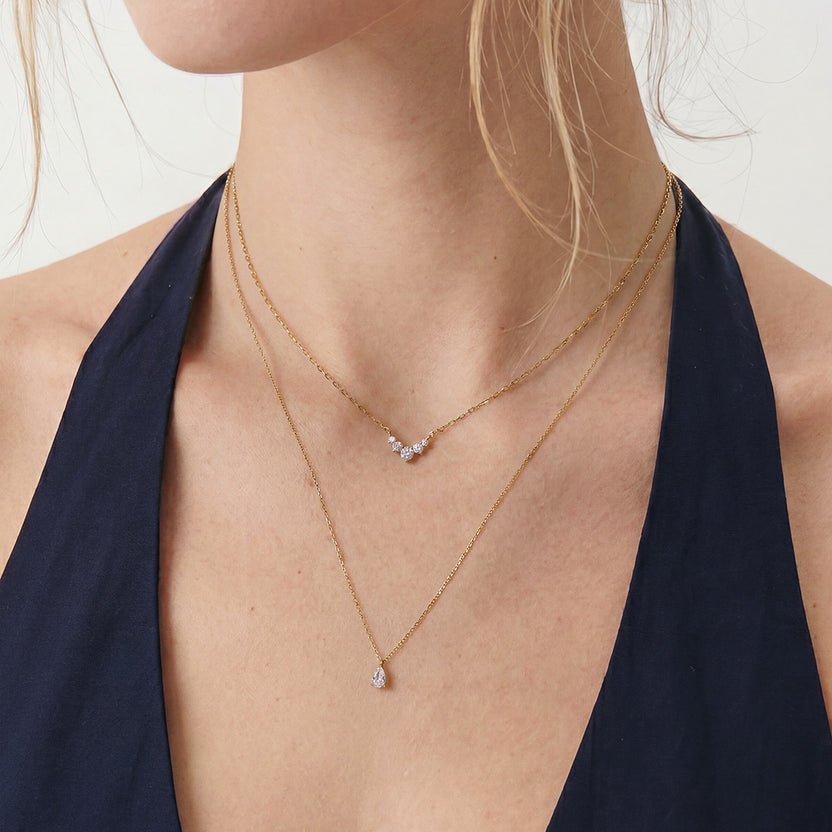 14K Elara Lab Diamond Chevron Necklace - Nolita