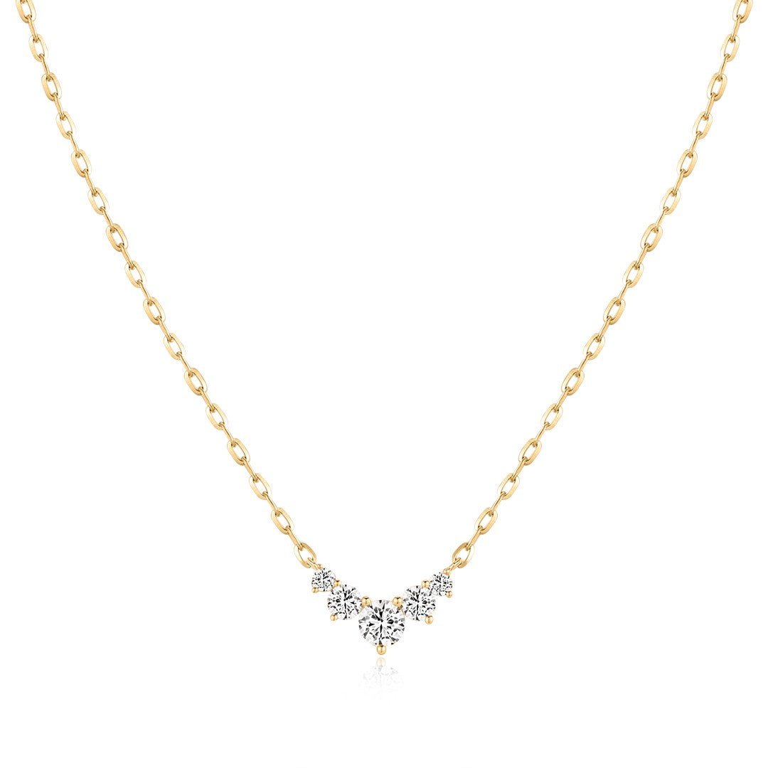 14K Elara Lab Diamond Chevron Necklace - Nolita