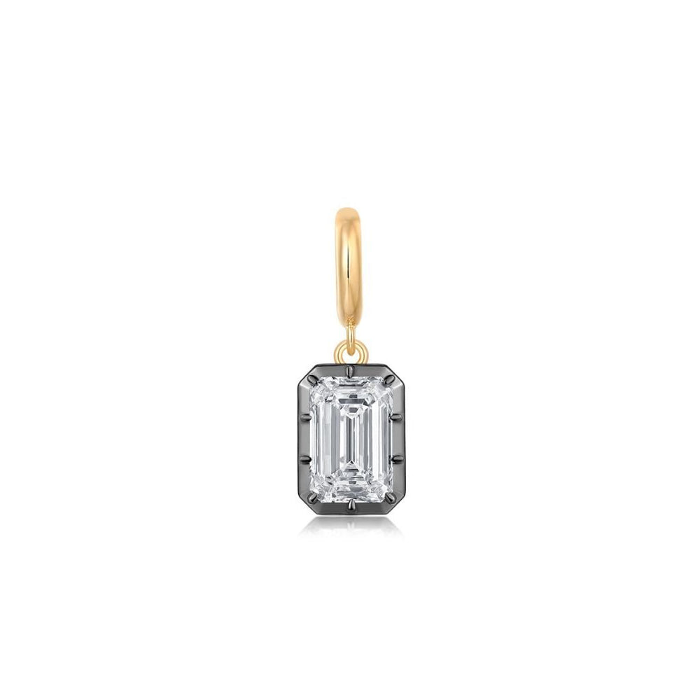 14K Emerald Cut Georgian Lab Grown Diamond Pendant