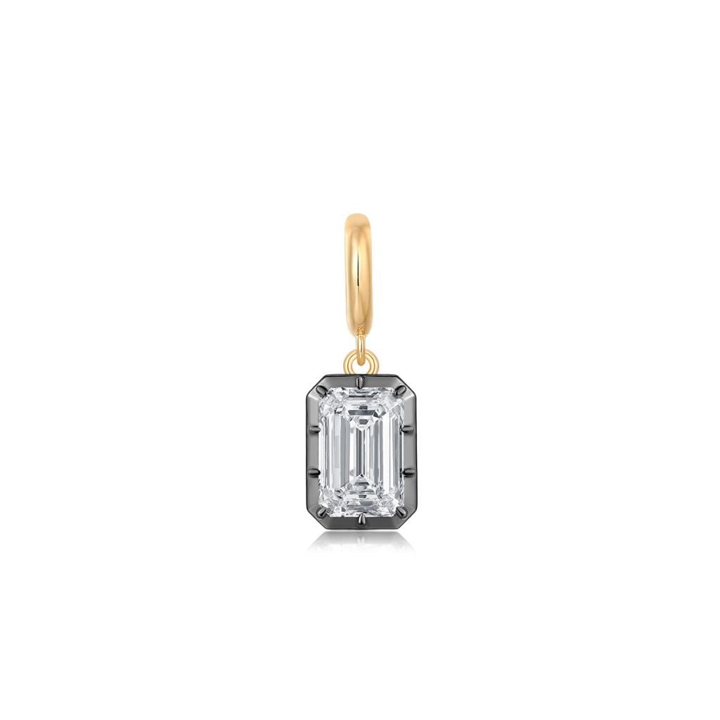 14K Emerald Cut Georgian Lab Grown Diamond Pendant - Nolita