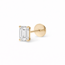 14K Emerald Cut Lab Grown Diamond Flat Back Single Stud - Nolita