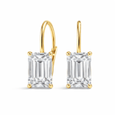 14K Emerald Cut Lab Grown Diamond Lever Back Earrings - Nolita