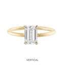 14K Emerald Cut Lab Grown Diamond Solitaire Ring - Nolita