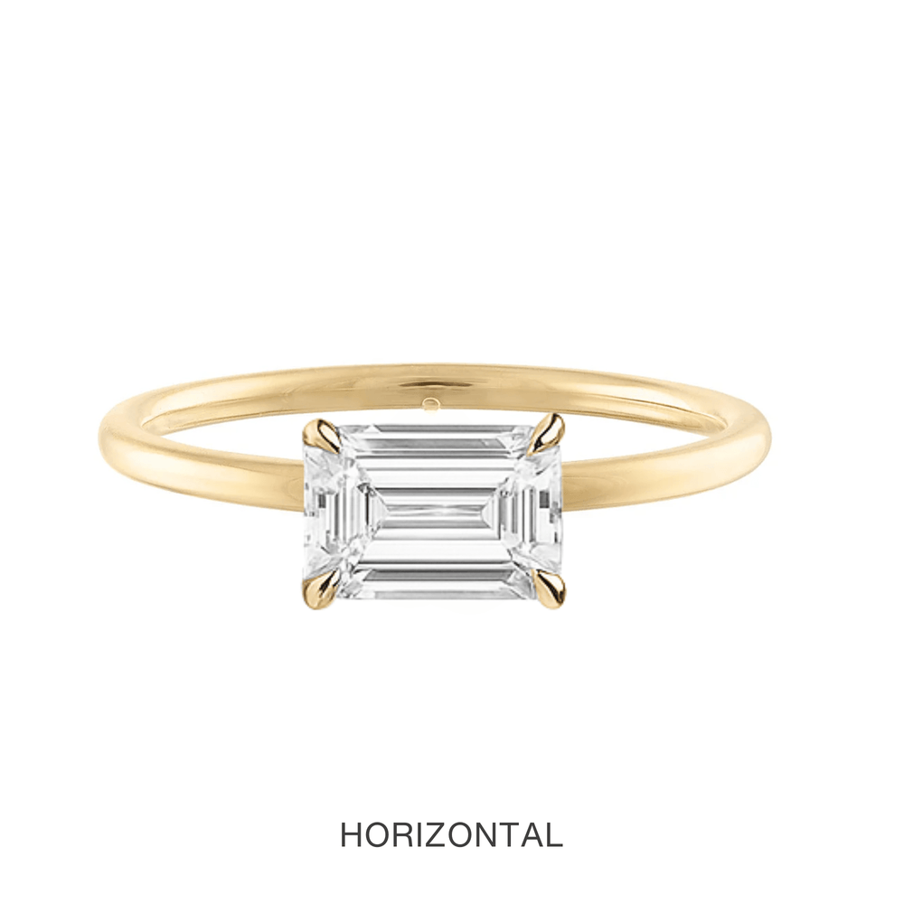 14K Emerald Cut Lab Grown Diamond Solitaire Ring