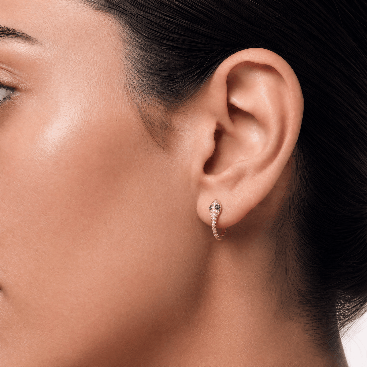 14K Emerald Diamond Snake Earrings - Nolita