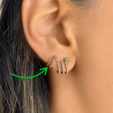 14K Emerald Diamond Snake Stud Earrings - Nolita