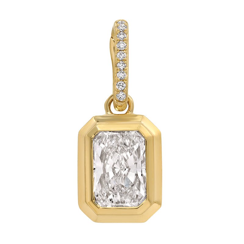 14K Emerald Lab Diamond Bail Charm - Nolita