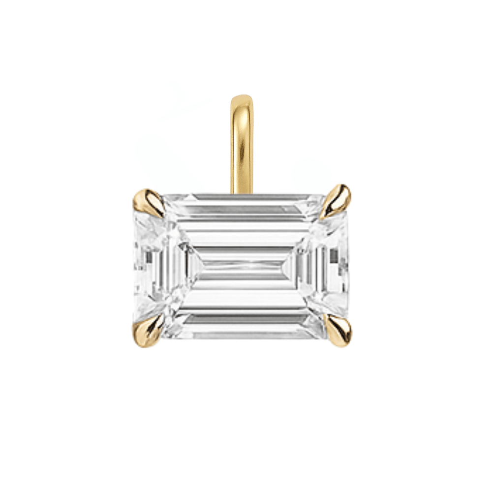14K Emerald Cut Lab Grown Diamond Pendant