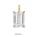 14K Emerald Lab Grown Diamond Pendant - Nolita