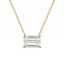 14K Emerald Lab Grown Diamond Solitaire Necklace - Nolita