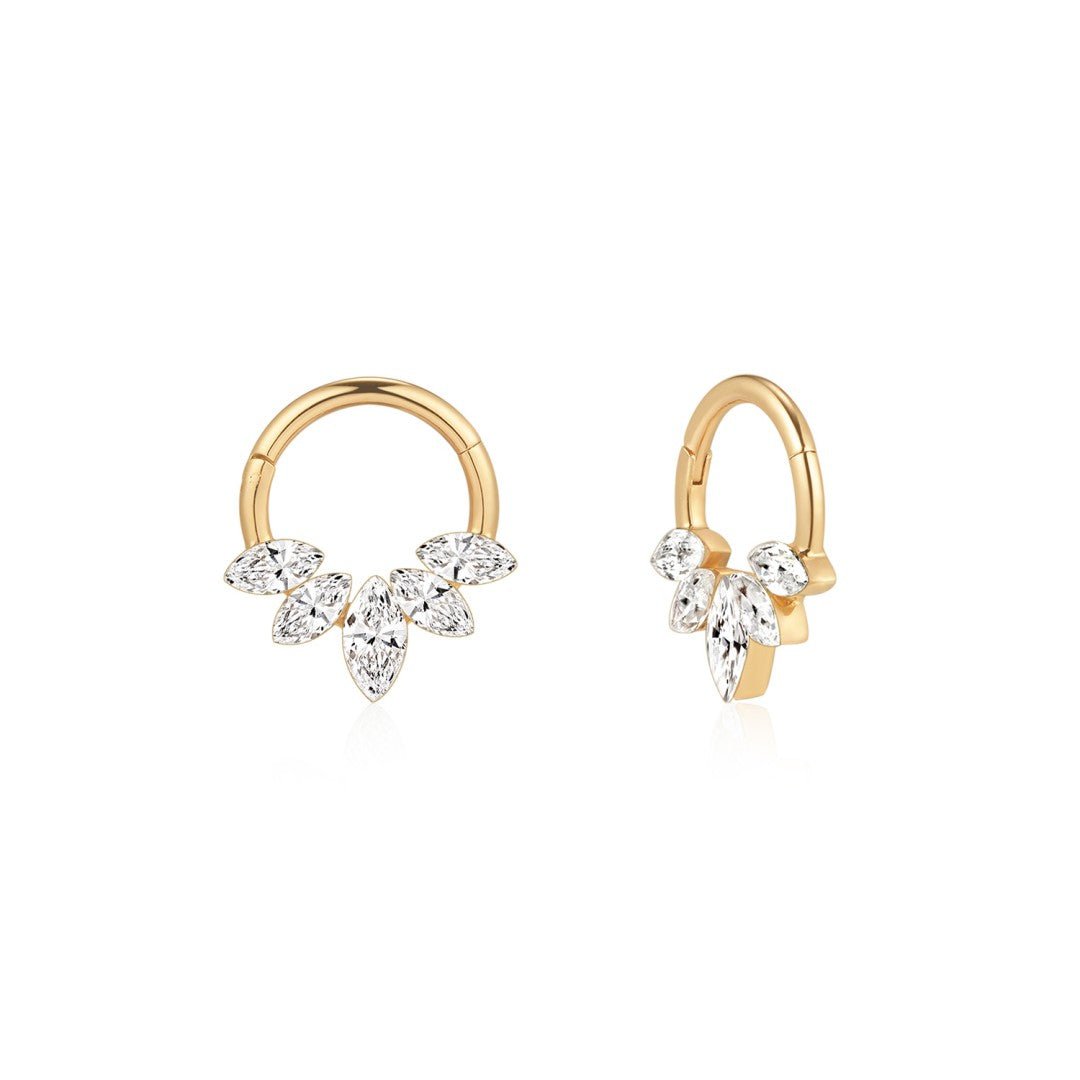 14K Étoile Marquise Lab Diamond Clicker Hoop - Nolita
