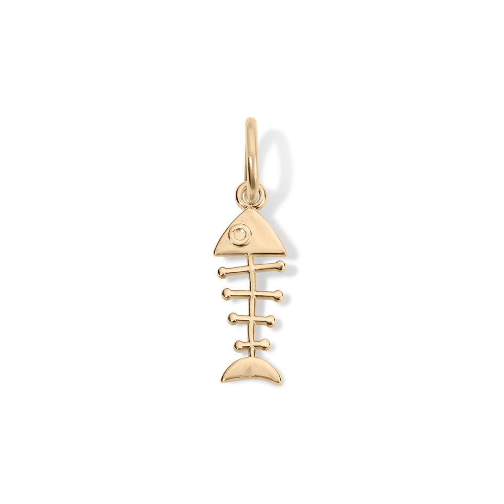 14K Fishbone Charm