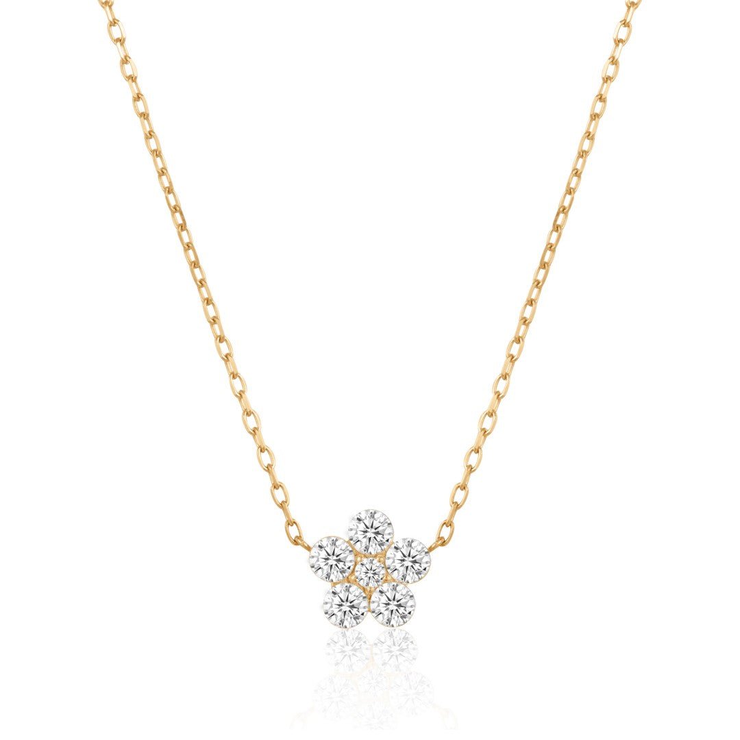 14K Fleur Lab Diamond Bloom Necklace - Nolita