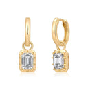 14K Georgian Emerald Lab Diamond Hoop Earrings - Nolita