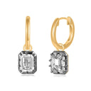 14K Georgian Emerald Lab Diamond Hoop Earrings - Nolita
