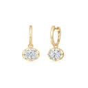 14K Georgian Oval Lab Diamond Hoop Earrings - Nolita