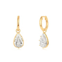 14K Georgian Pear Lab Diamond Hoop Earrings - Nolita