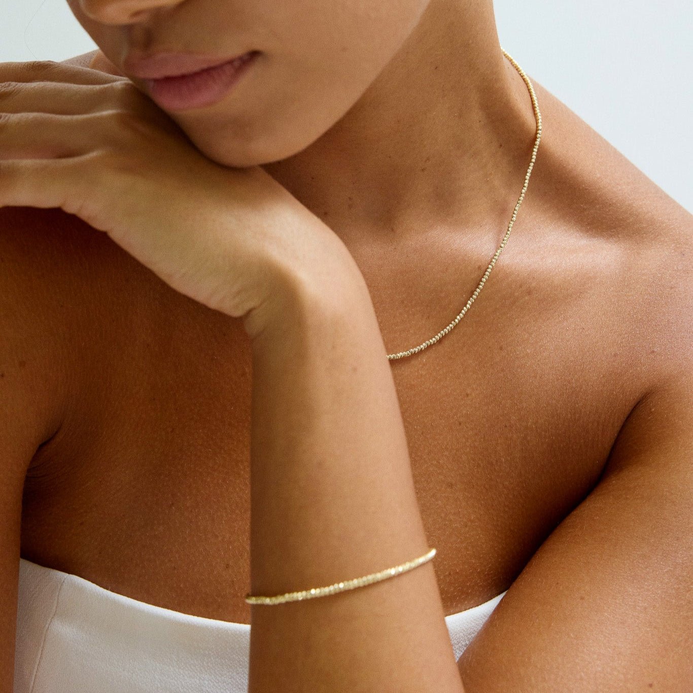 14K Glitter Ball Chain Necklace - Nolita