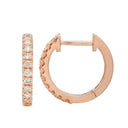 14k Gold Diamond Huggie Earrings - Nolita