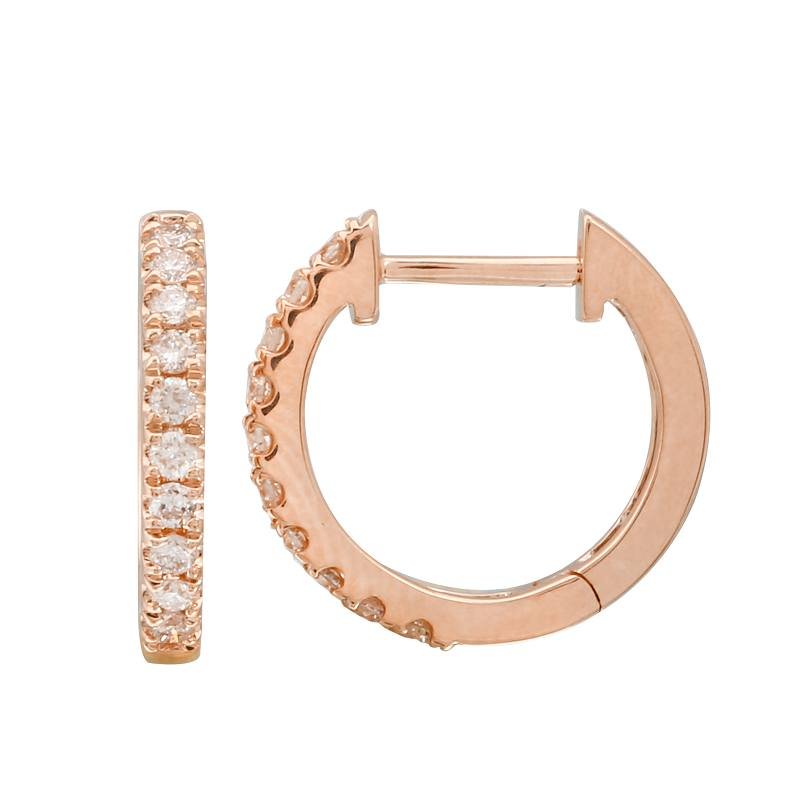 14k Gold Diamond Huggie Earrings - Nolita