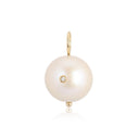 14K Gold Diamond Pearl Charm - Nolita