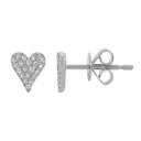 14k Gold Heart Diamond Stud Earrings - Nolita
