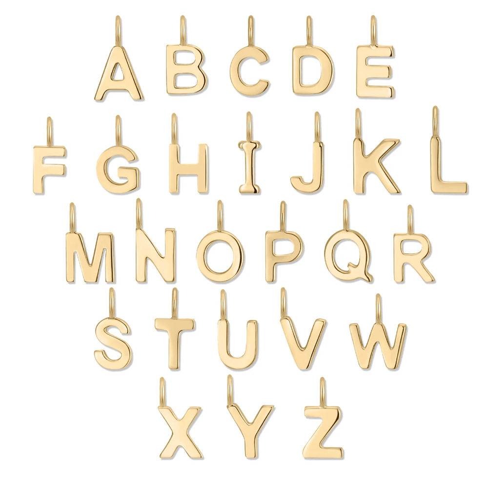 14K Gold Mini Initial Charm