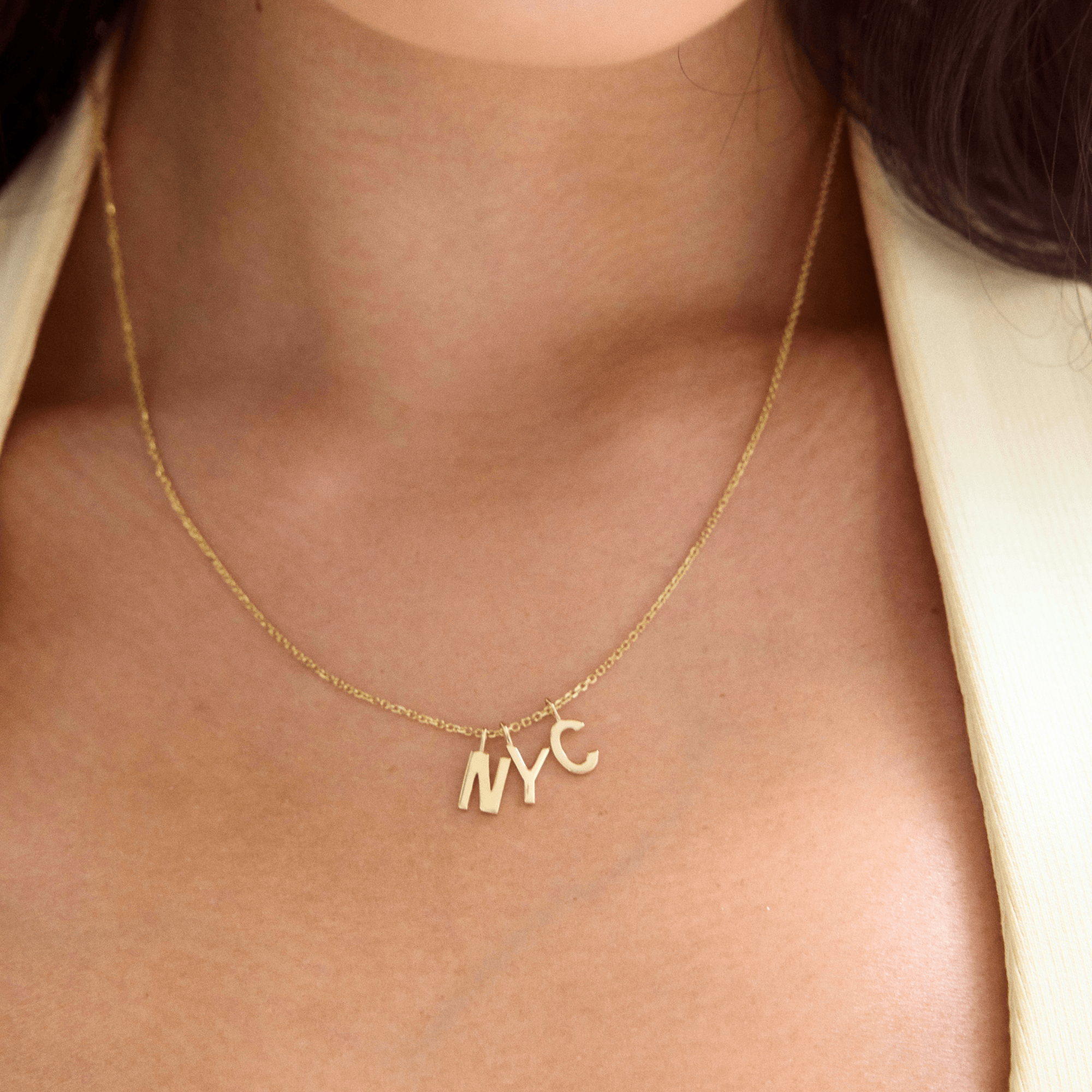 14K Gold Mini Initial Charm - Nolita