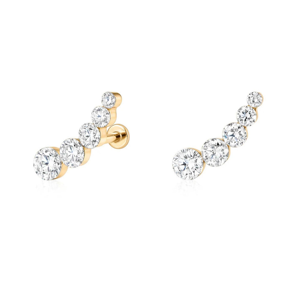 14K Graduated Arc Lab Diamond Ear Climber - Nolita