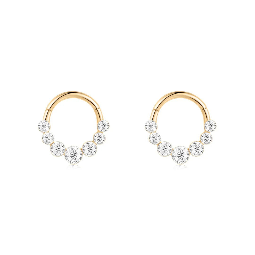 14K Graduated Lab Diamond Clicker Hoop - Nolita