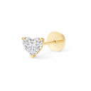 14K Heart Lab Grown Diamond Flat Back Single Stud - Nolita
