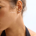 14K Heart Lab Grown Diamond Flat Back Single Stud - Nolita