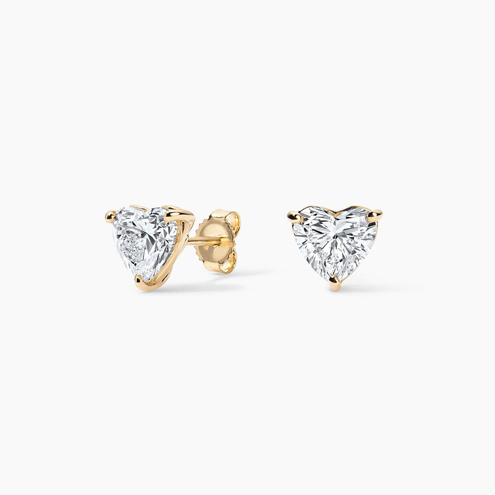 14K Heart Lab Grown Diamond Stud Earrings
