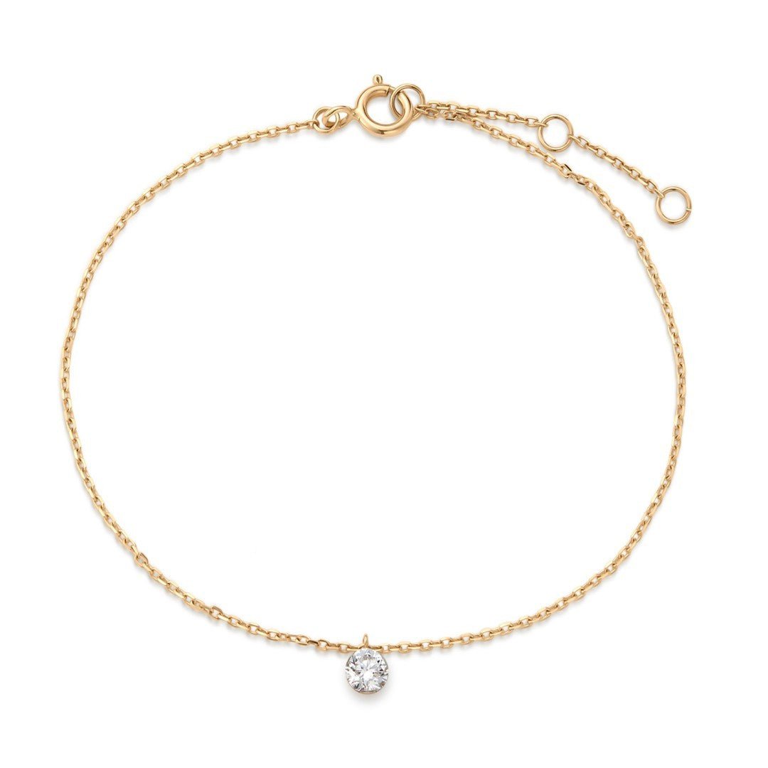 14K Invisible-Set Lab Diamond Solitaire Bracelet - Nolita