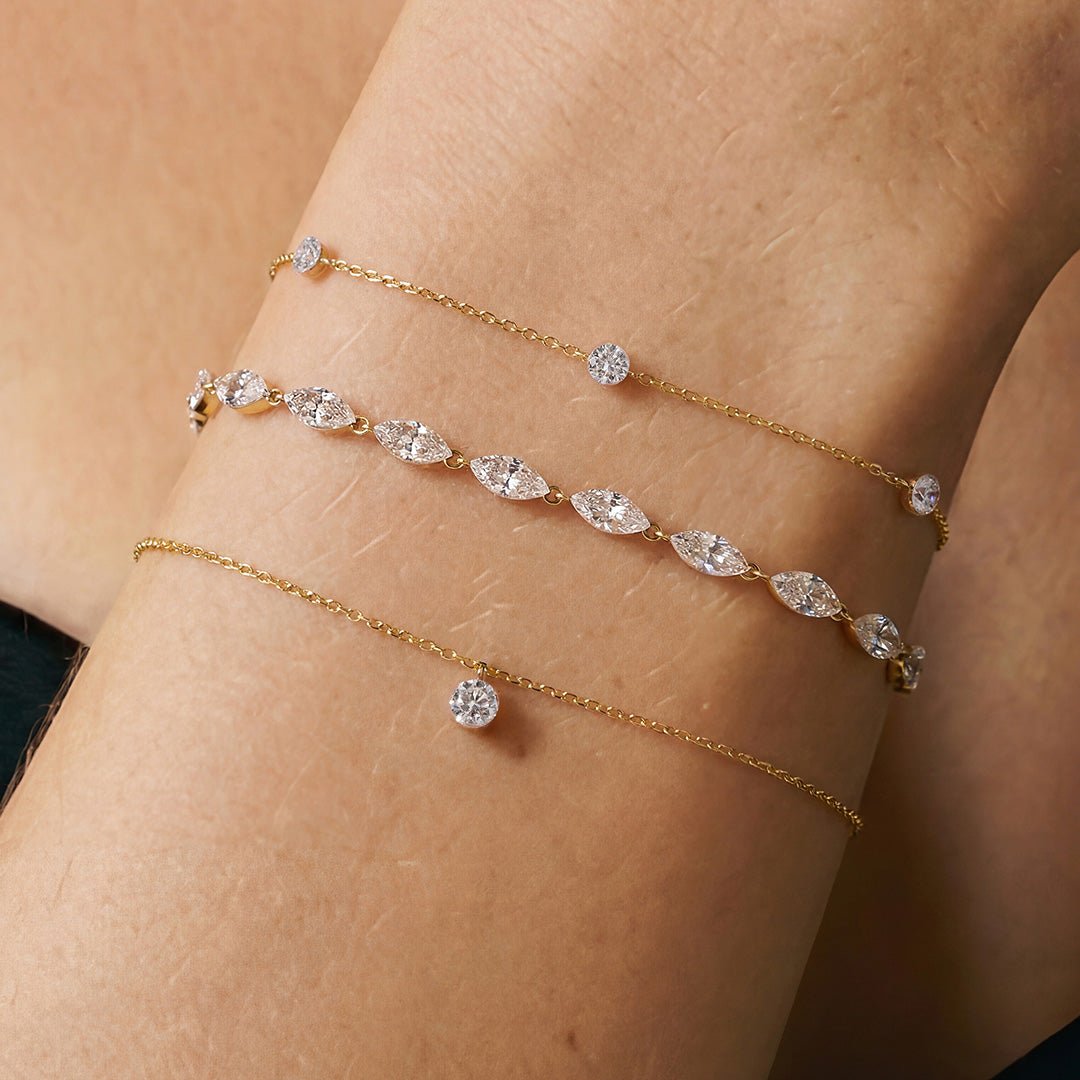 14K Invisible-Set Lab Diamond Solitaire Bracelet - Nolita