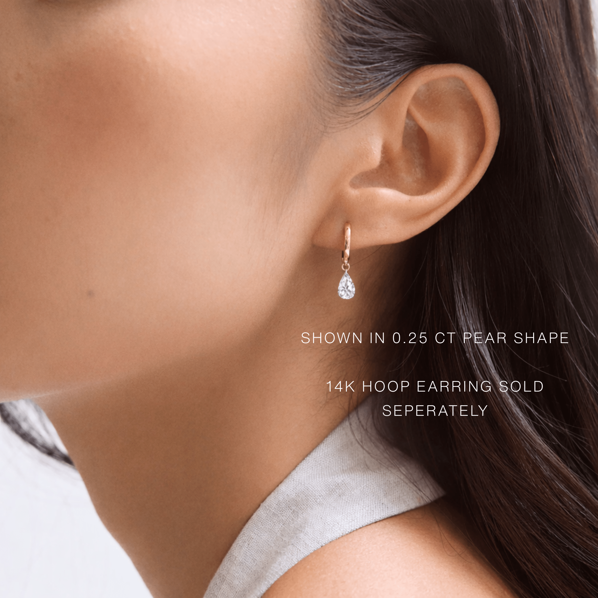 14K Kite Lab Grown Drilled Diamond Ear Charm - Nolita