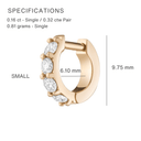 14K Lab Diamond Bold Huggie Hoop Earrings - Nolita