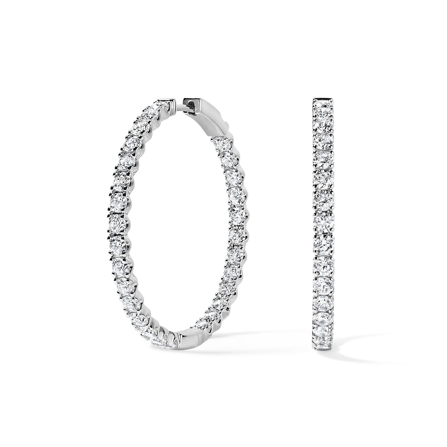14K Lab Diamond Hoop Earrings - Nolita