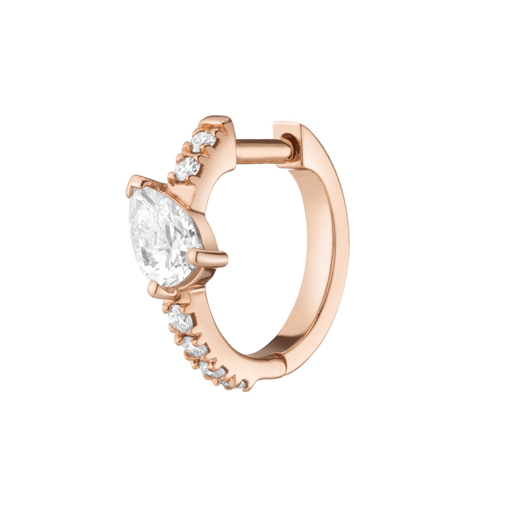 14K Lab Diamond Pear Huggie Hoop Earrings - Nolita