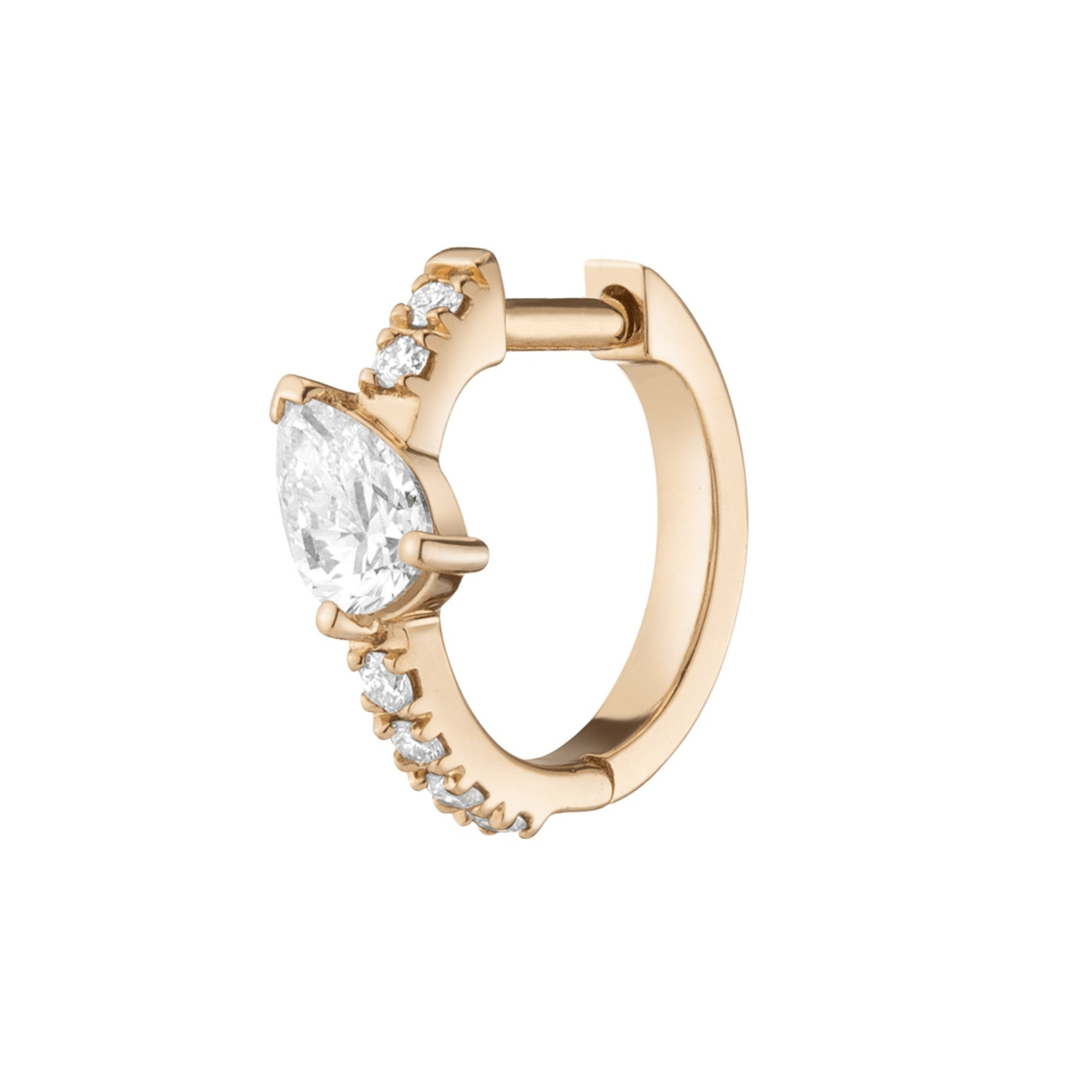 14K Lab Diamond Pear Huggie Hoop Earrings - Nolita