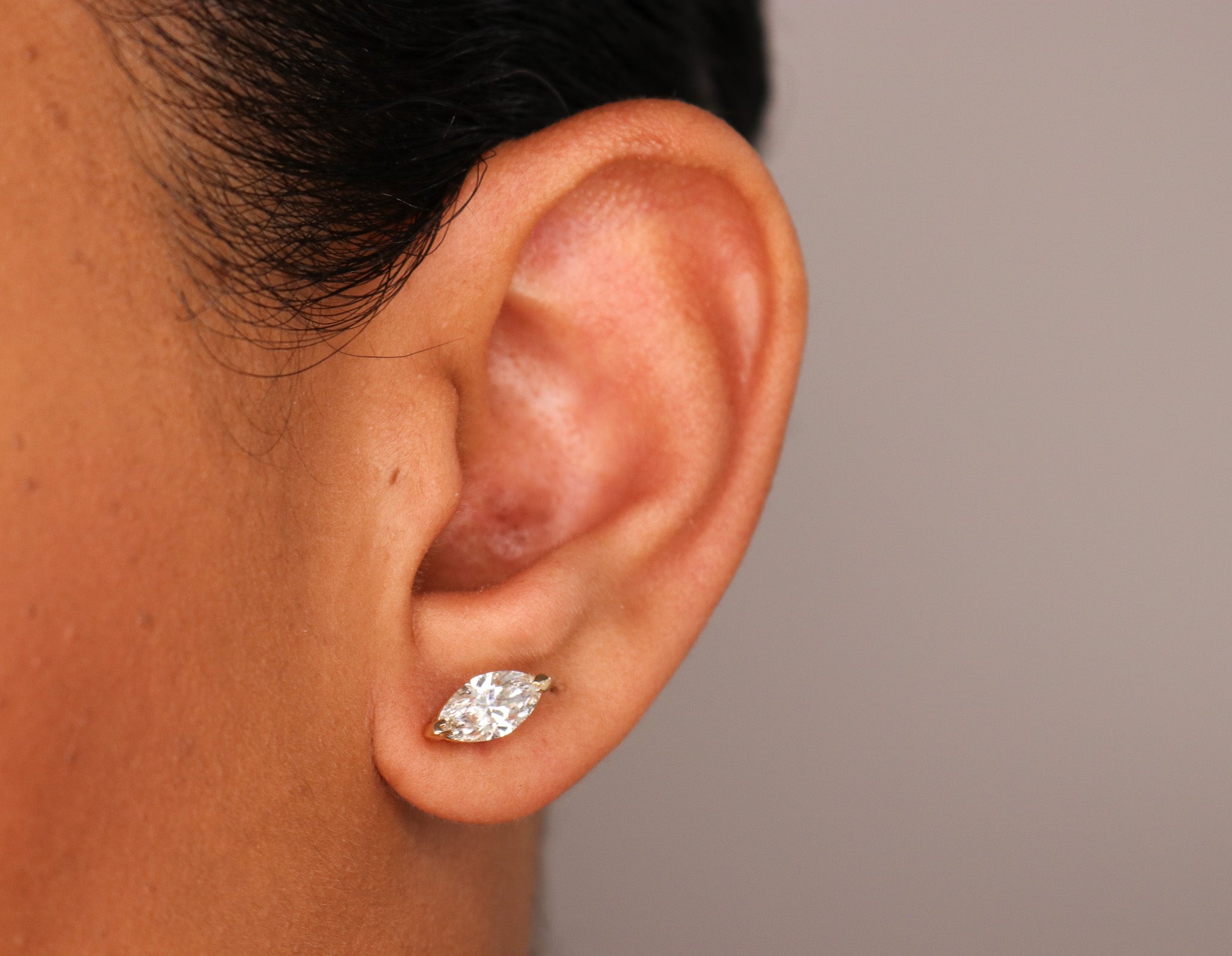 14K Lab Grown Diamond Marquise Stud Earrings - Nolita