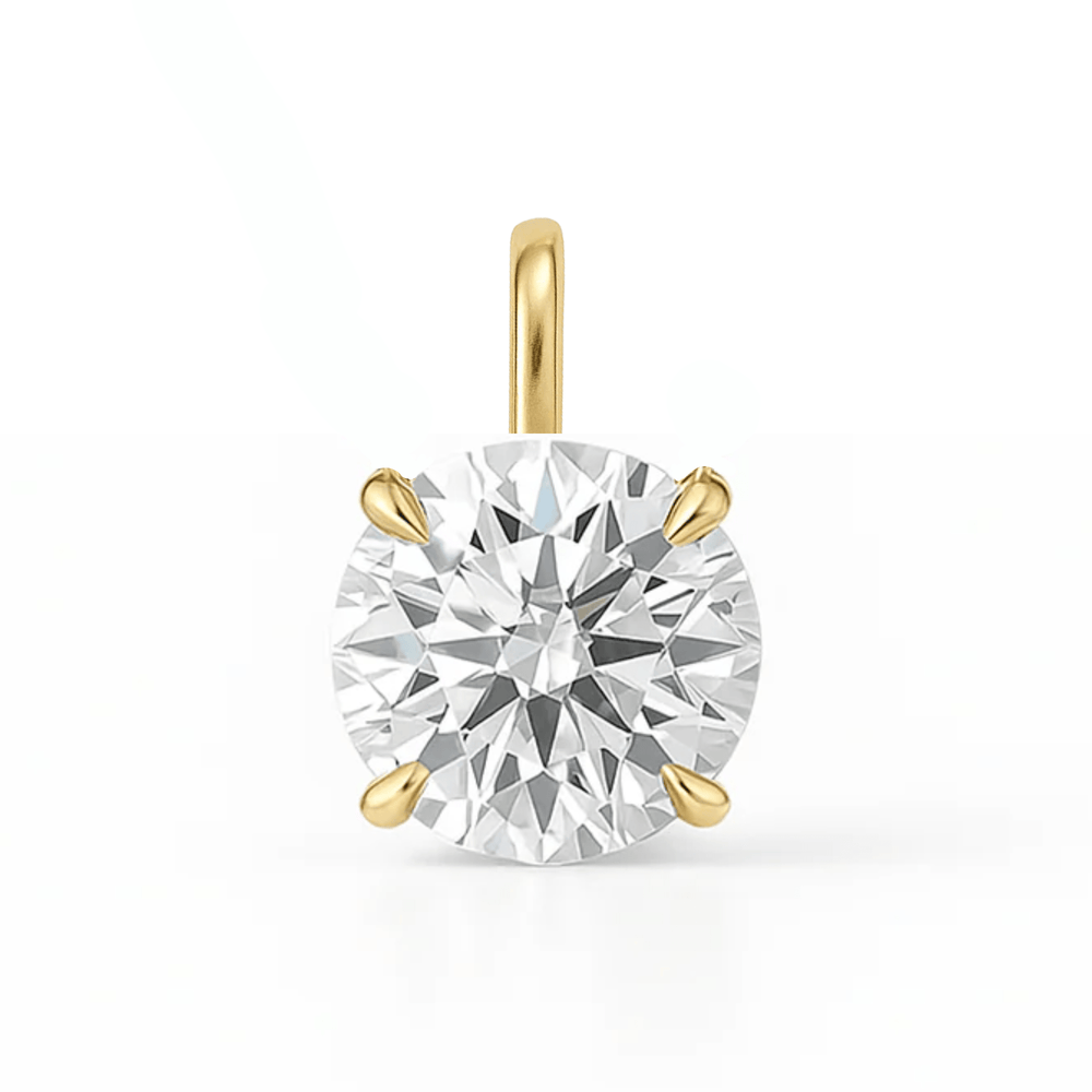 14K Round Lab Grown Diamond Pendant