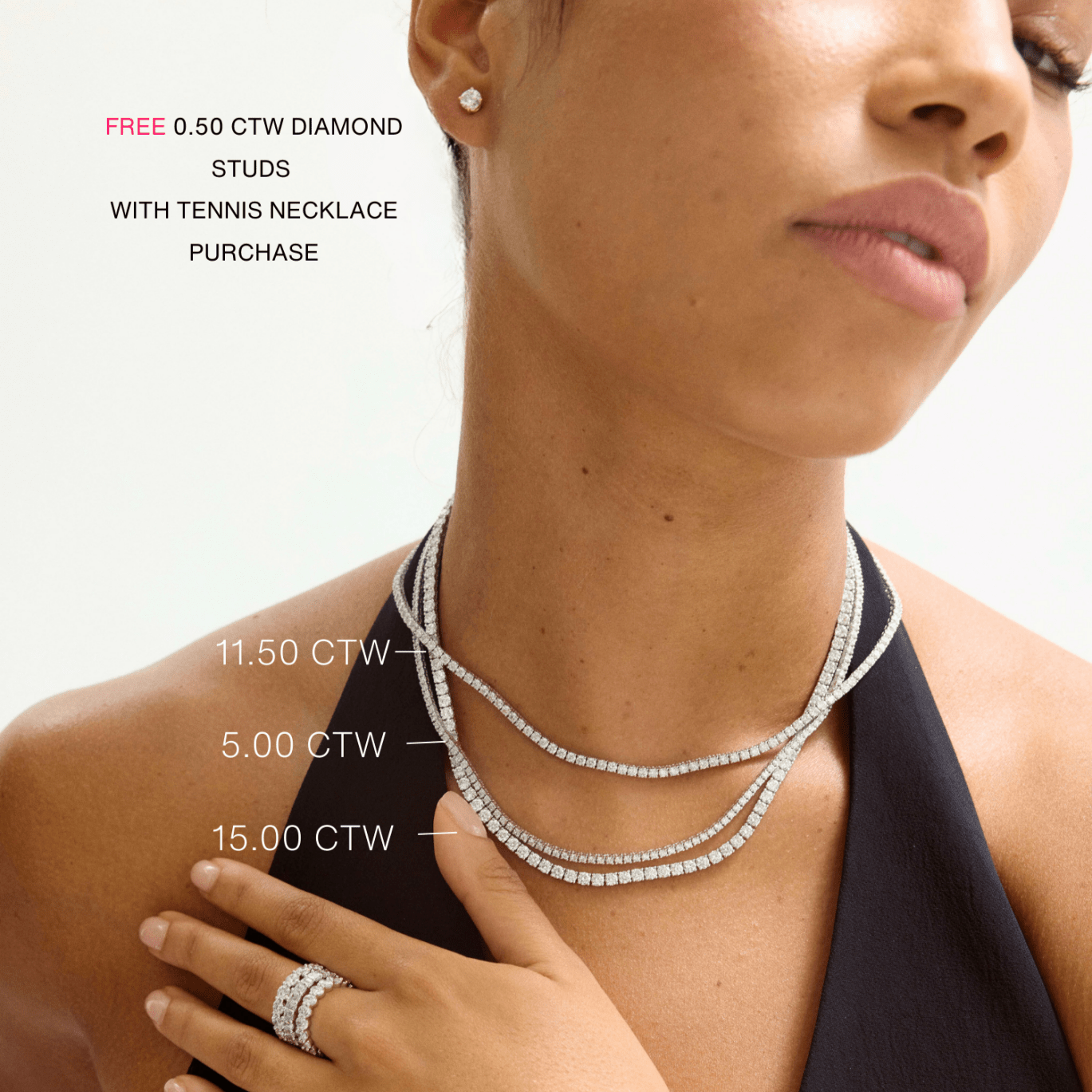 14K Lab Grown Diamond Tennis Necklace - Nolita